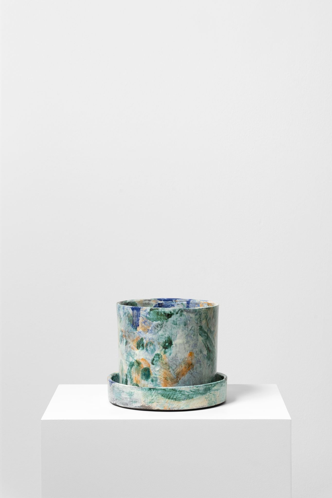 ceramic planter and saucer Jean-Baptiste Bernadet Planter & Saucer (201) - Unique Ceramic Artwork
