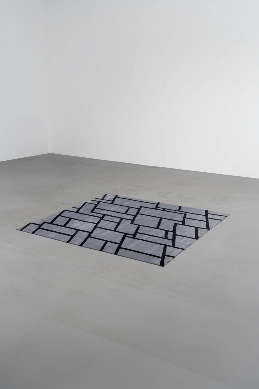 Grey geometric carpet - no furniture