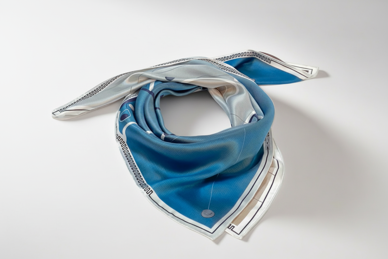 Light minimal silk scarf