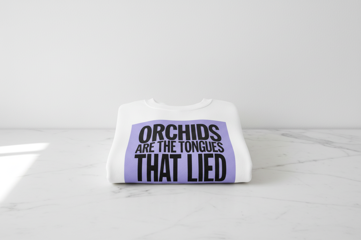 Sweatshirt folded on marble - white background