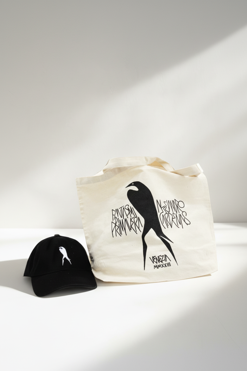 Tote bag with black cap - white background